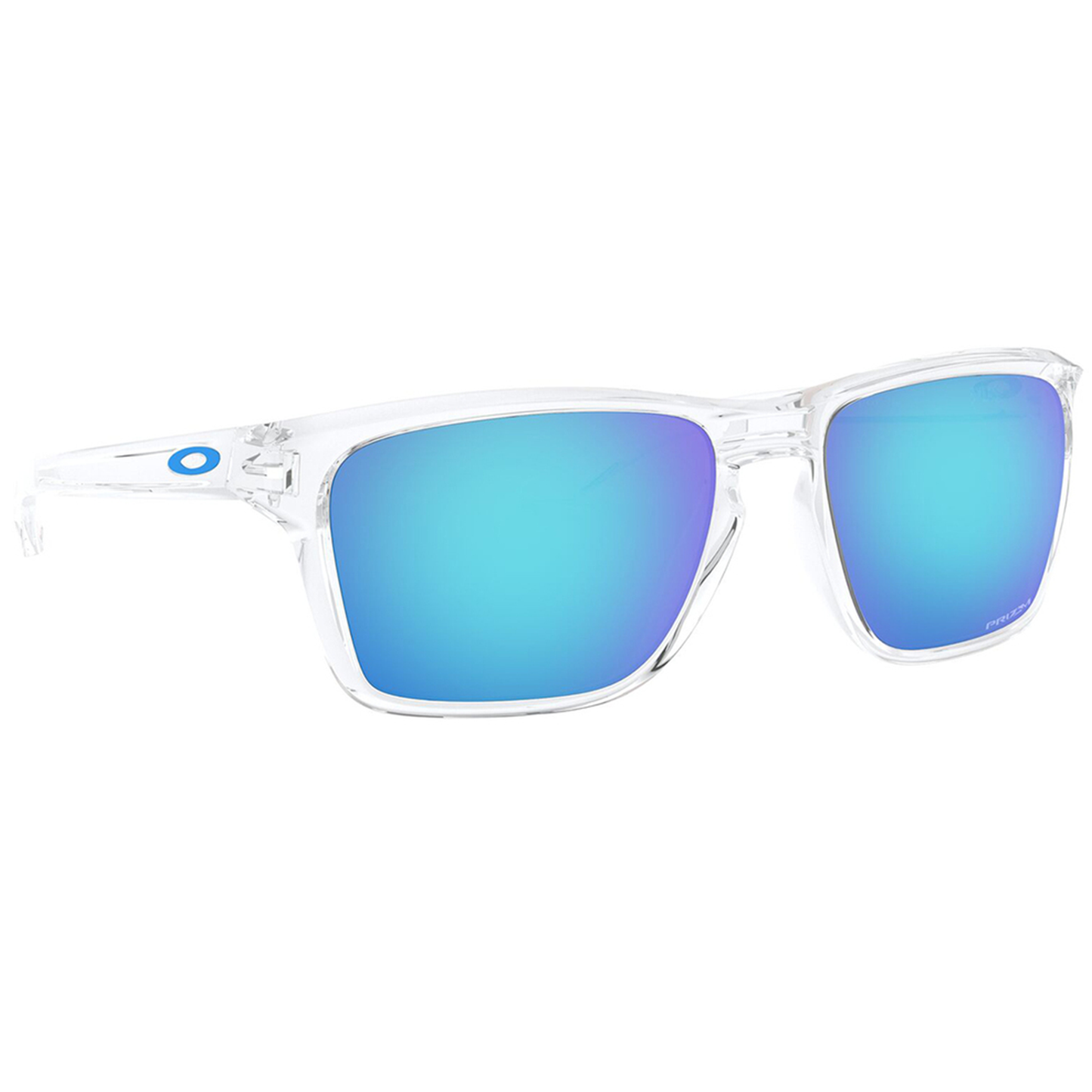 Oakley Sylas Sunglasses (Polished Clear) Prizm Sapphire Lens - Free Case
