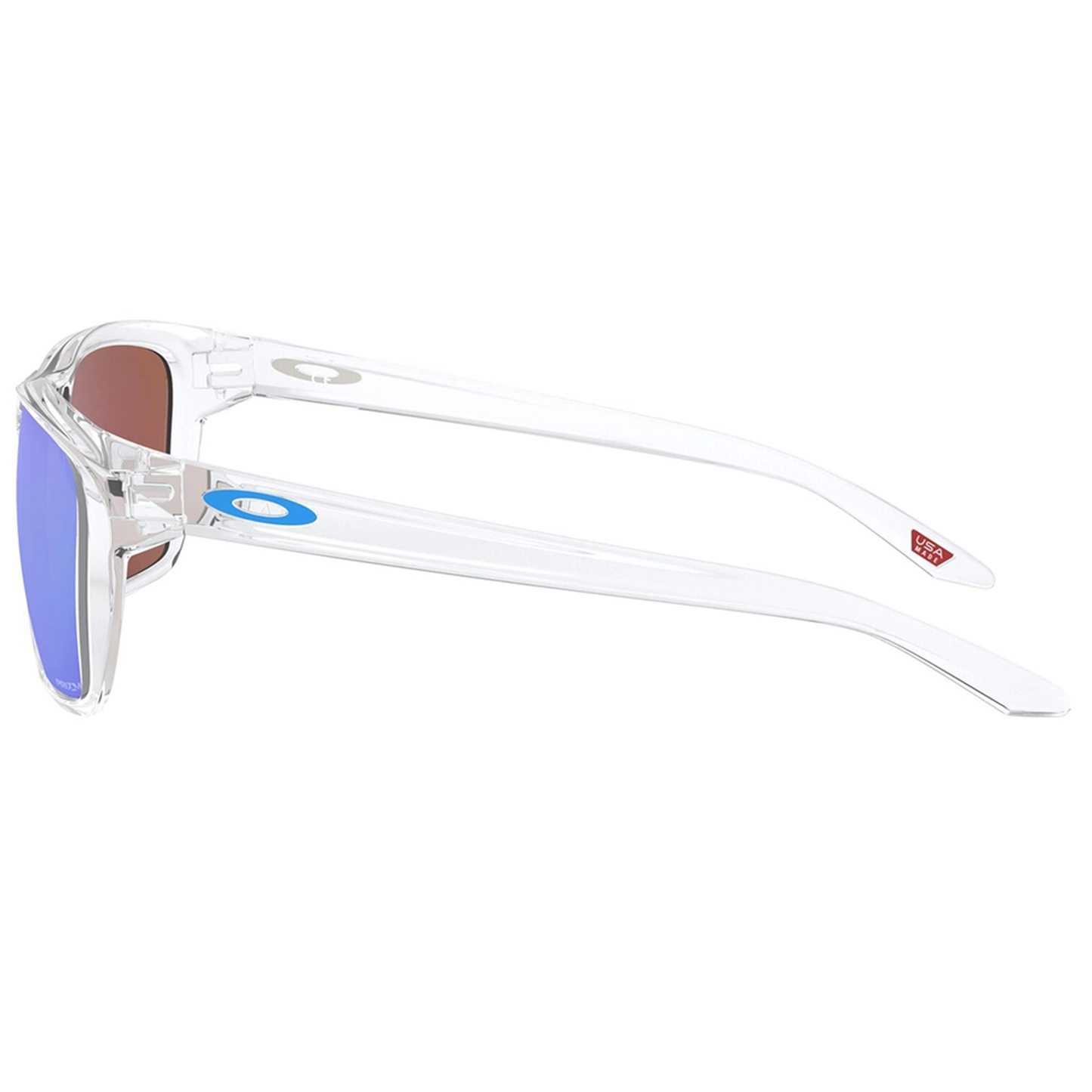 Oakley Sylas Sunglasses (Polished Clear) Prizm Sapphire Lens - Free Case