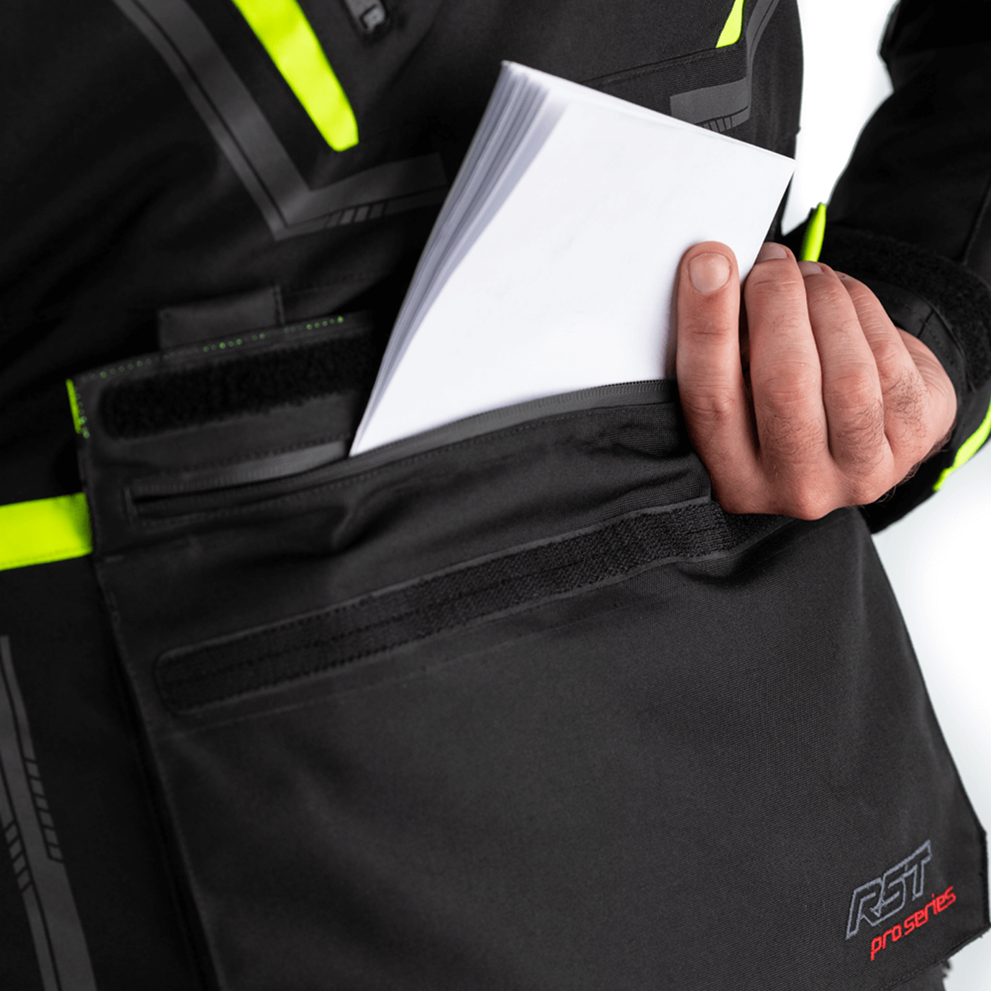 RST Paragon 6 Airbag (CE) Men's Textile Jacket - Black/Flo Yellow - (2561)