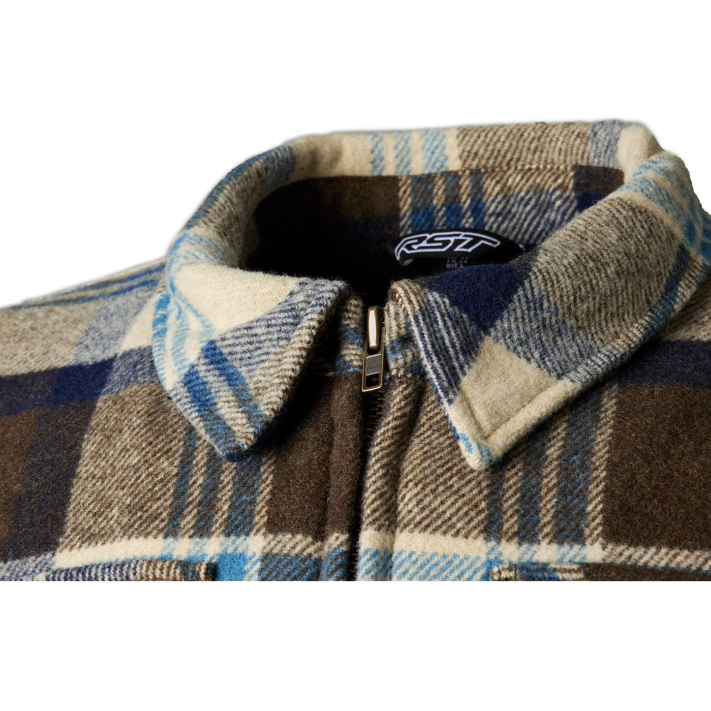 RST Brushed Men's Textile Shirt - Brown/Blue Check