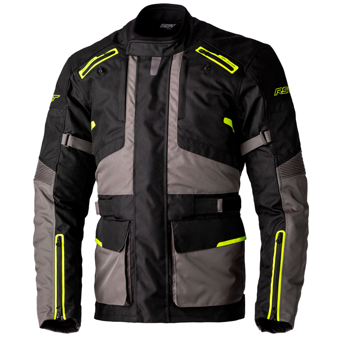 RST Endurance Men's Textile Jacket - Black/Grey/Flo Yellow