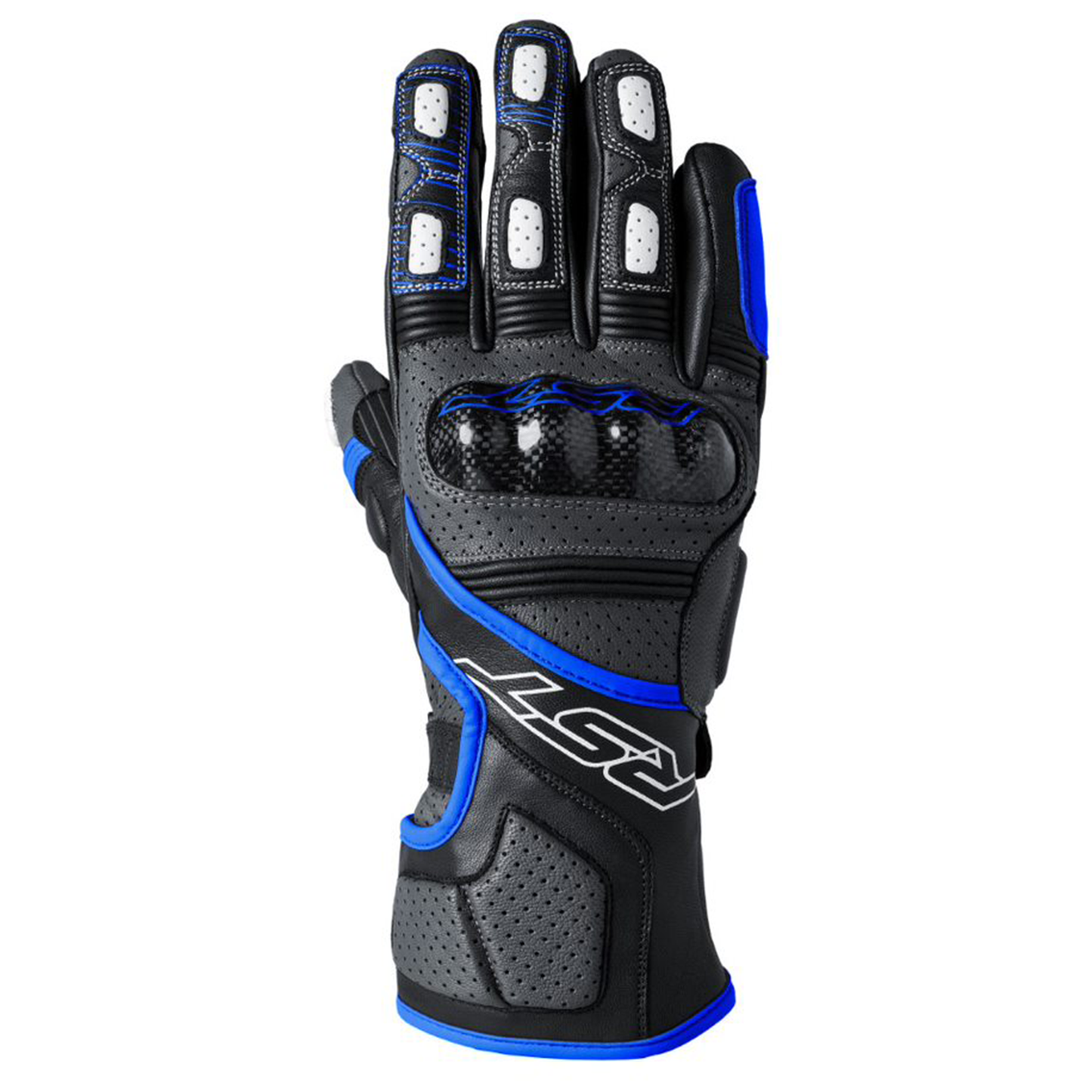 RST Fulcrum (CE) Leather Gloves - Grey/Blue/Black