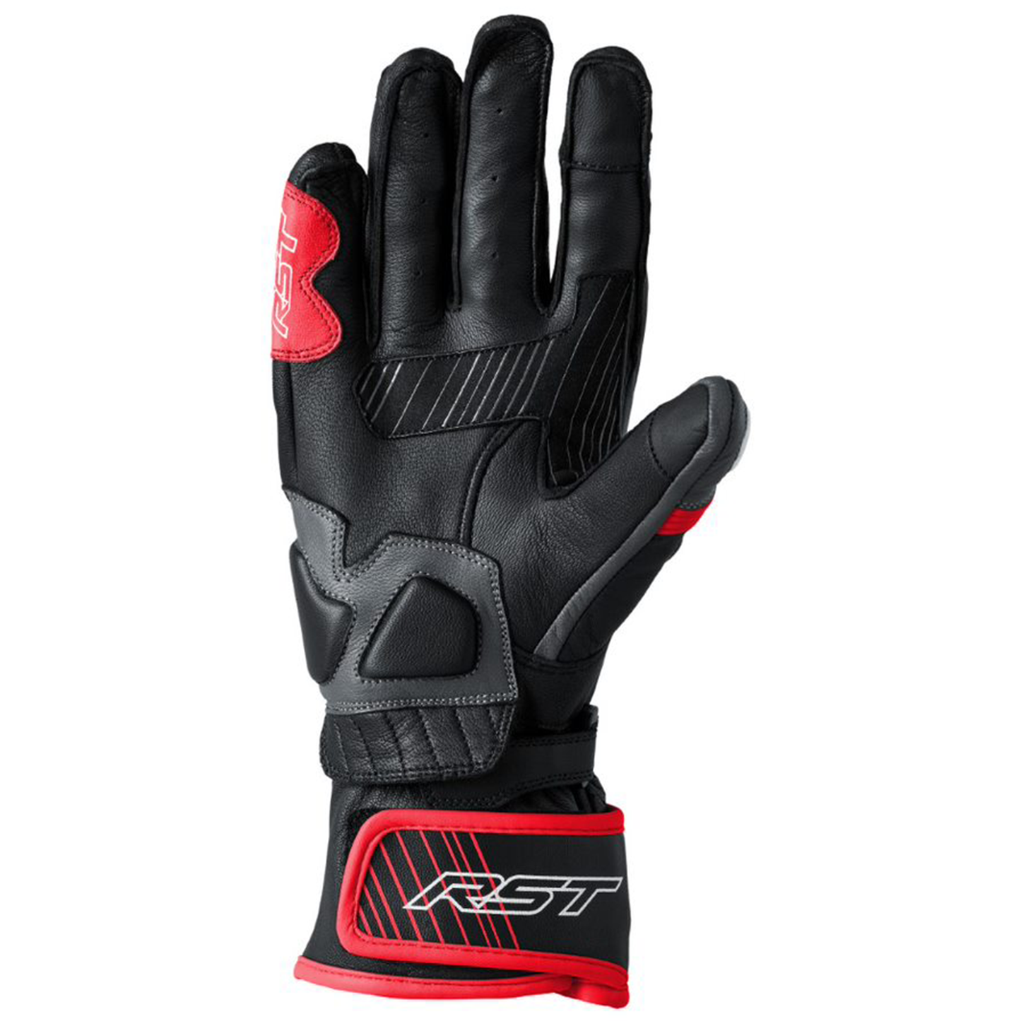 RST Fulcrum (CE) Leather Gloves - Grey/Red/Black