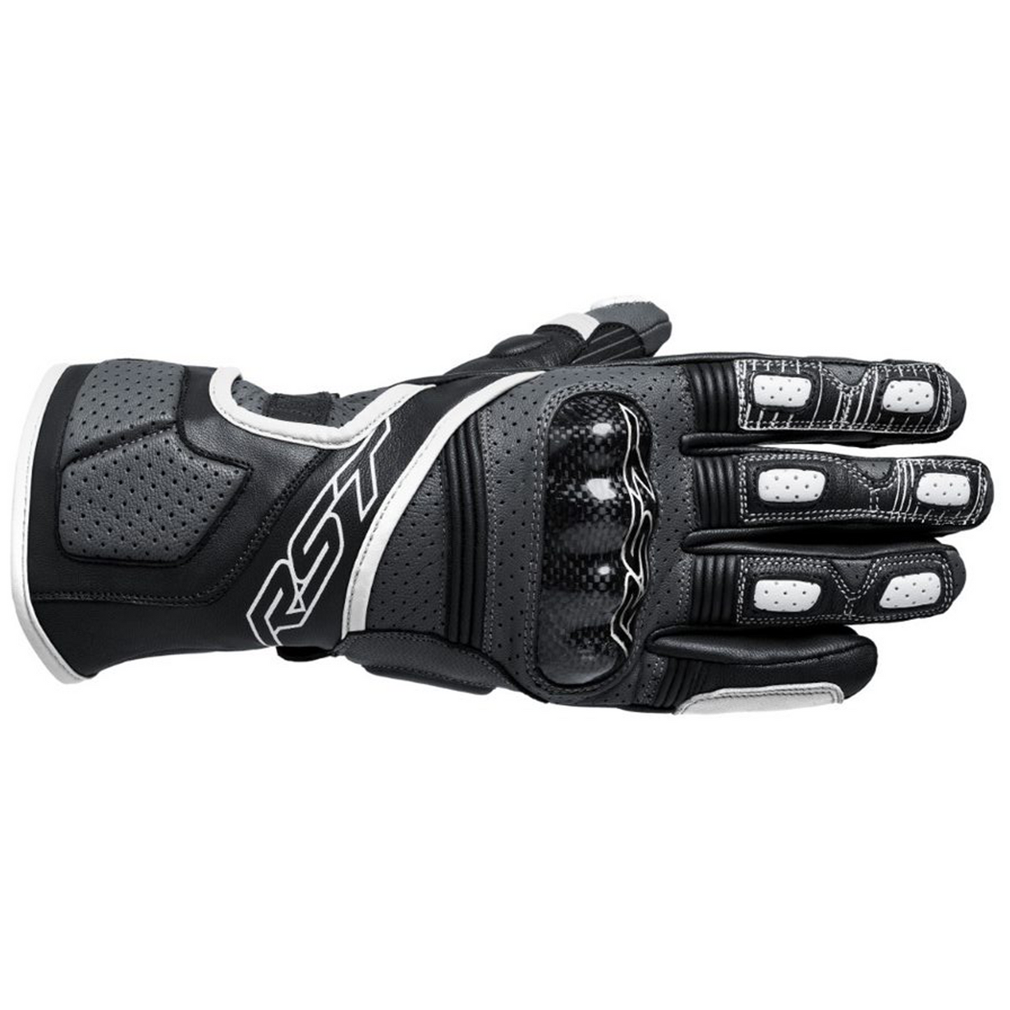 RST Fulcrum (CE) Leather Gloves - Grey/White/Black