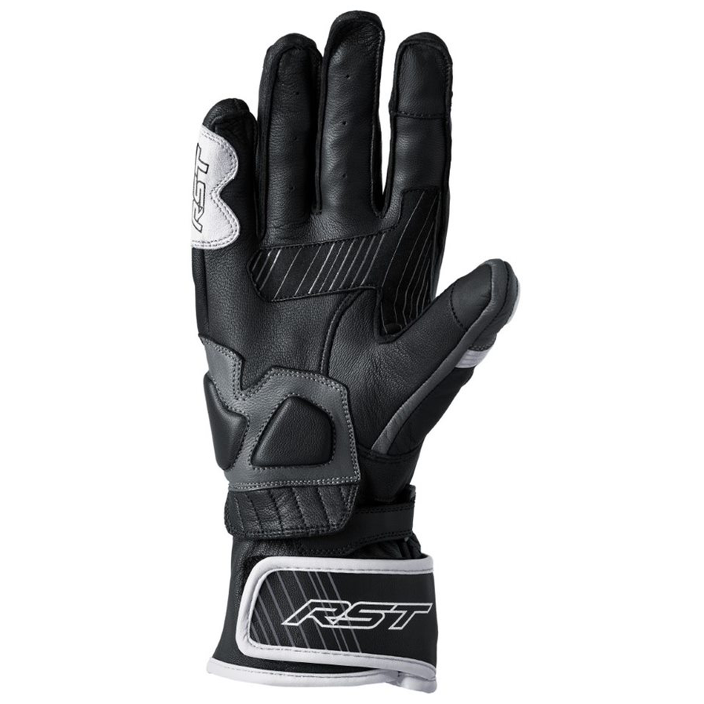 RST Fulcrum (CE) Leather Gloves - Grey/White/Black