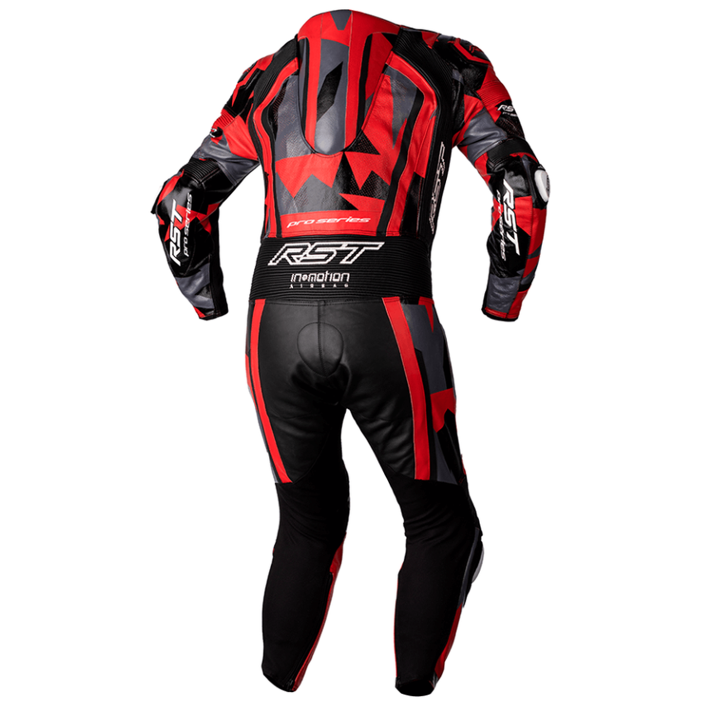 RST Pro Series Airbag (CE) One Piece Leather Suit - Grey/Red Camo (2520)