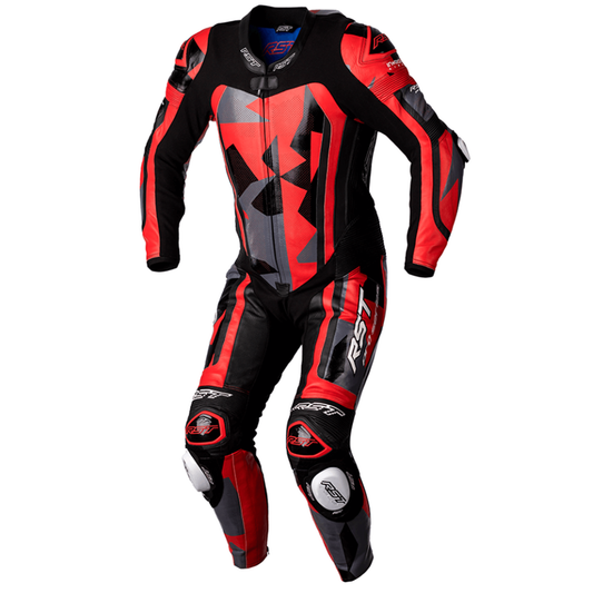 RST Pro Series Airbag (CE) One Piece Leather Suit - Grey/Red Camo (2520)