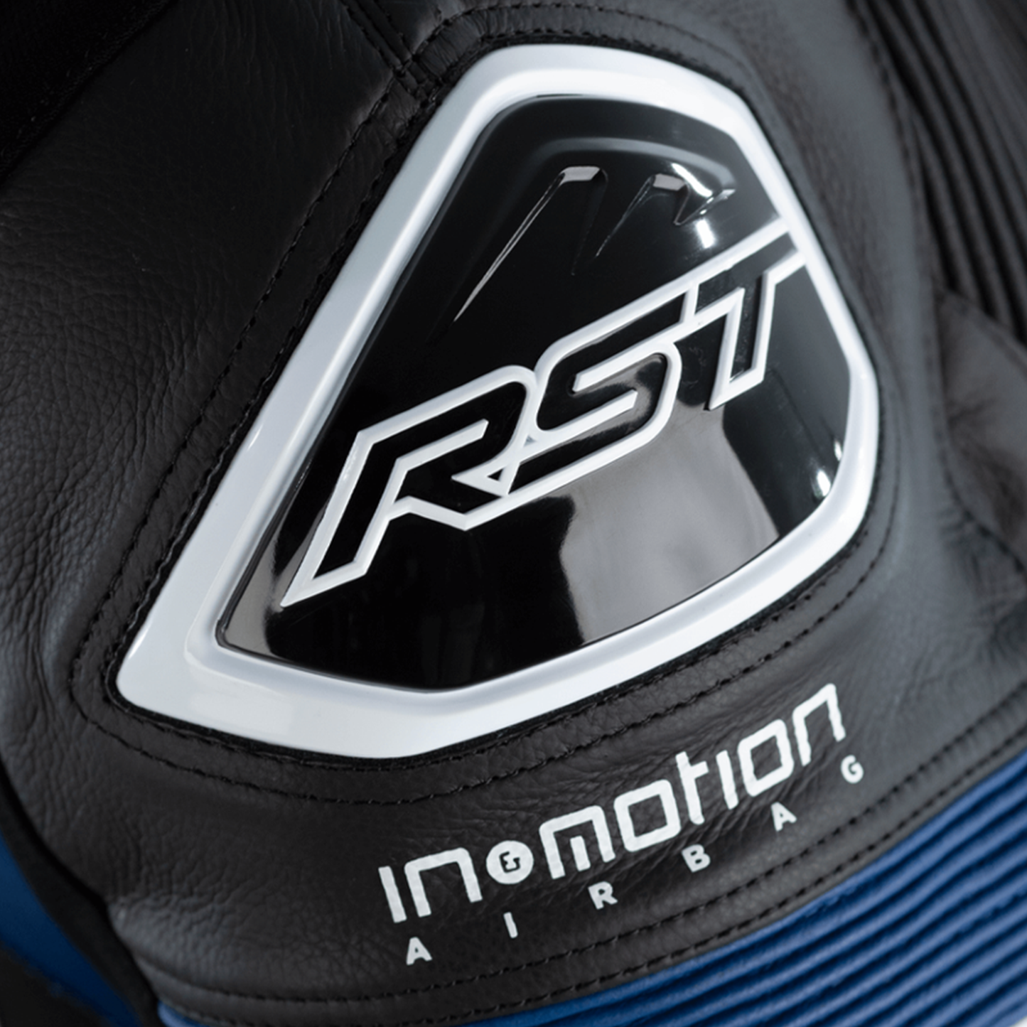 RST Pro Series Evo Airbag Men's Leather Suit - Black/White/Blue ...