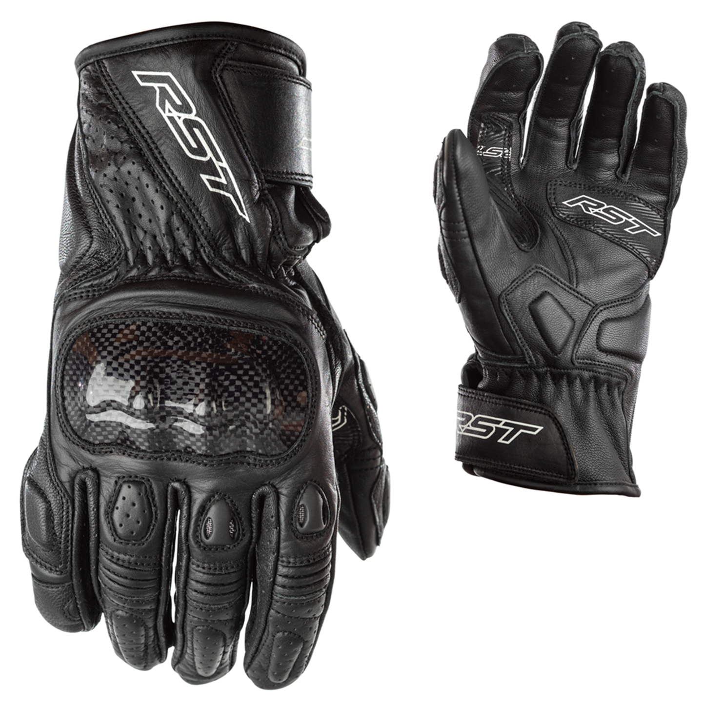 RST Stunt 3 III Ladies Leather Riding Gloves - CE Approved - Black