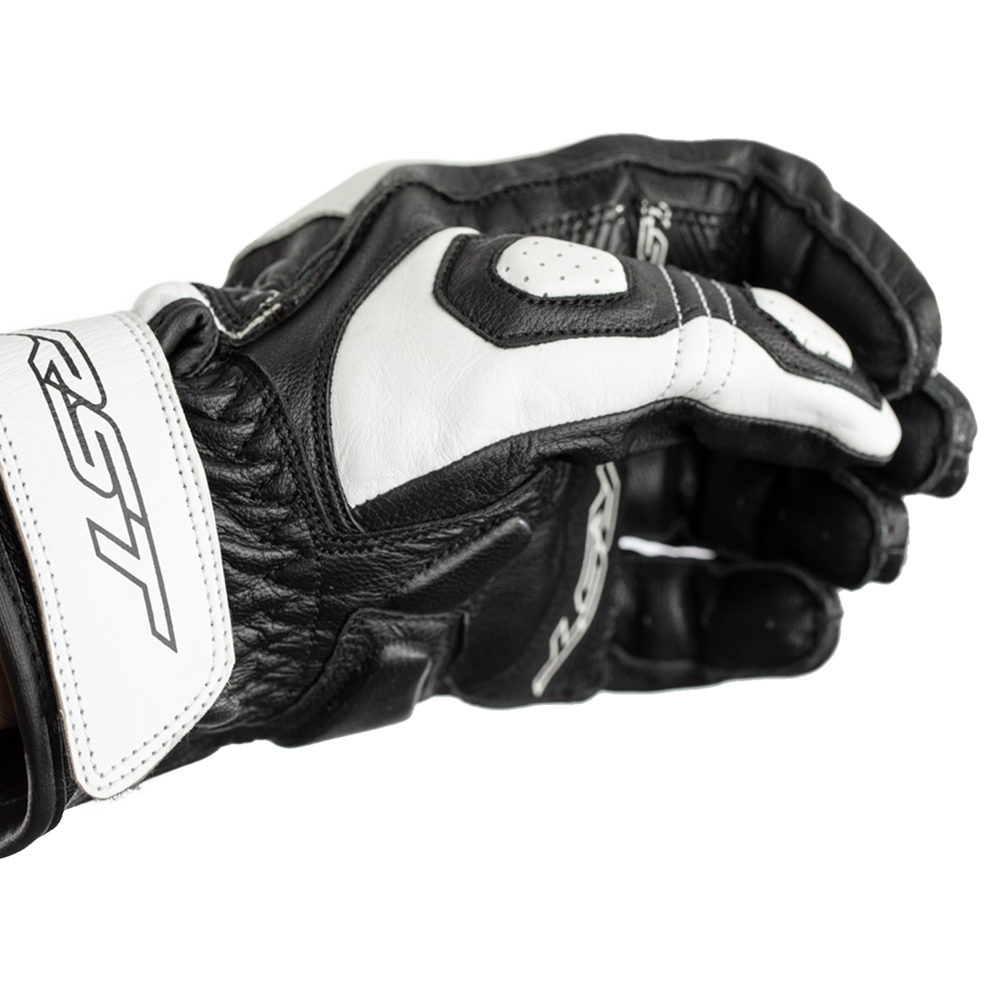 RST Stunt 3 III Ladies Leather Riding Gloves - CE Approved - White