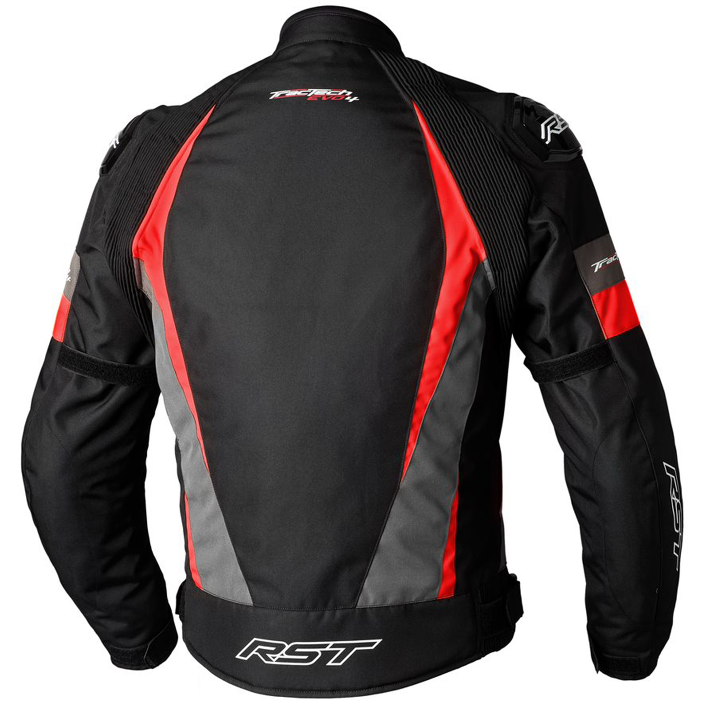 RST Tractech Evo 4 CE Mens Textile Jacket - Black/Grey/Flo Red (2365 ...