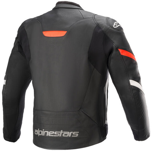 Alpinestars Faster V2 Leather Jacket - Black/Red Flo
