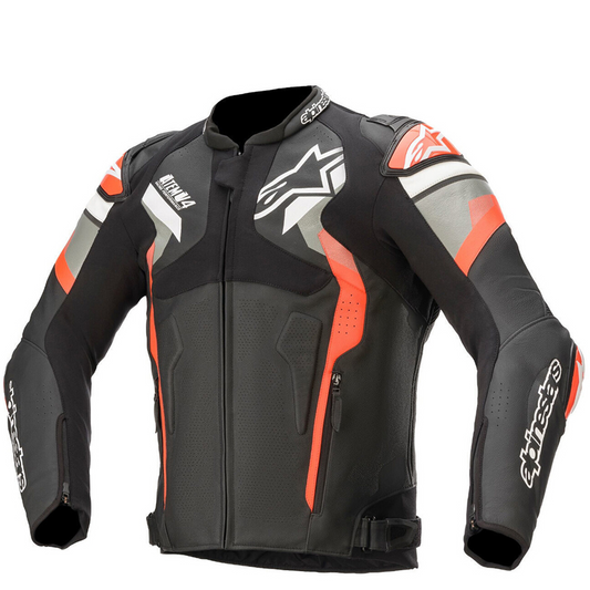 Alpinestars Atem V4 Leather Jacket - Black/Grey/Red Flo