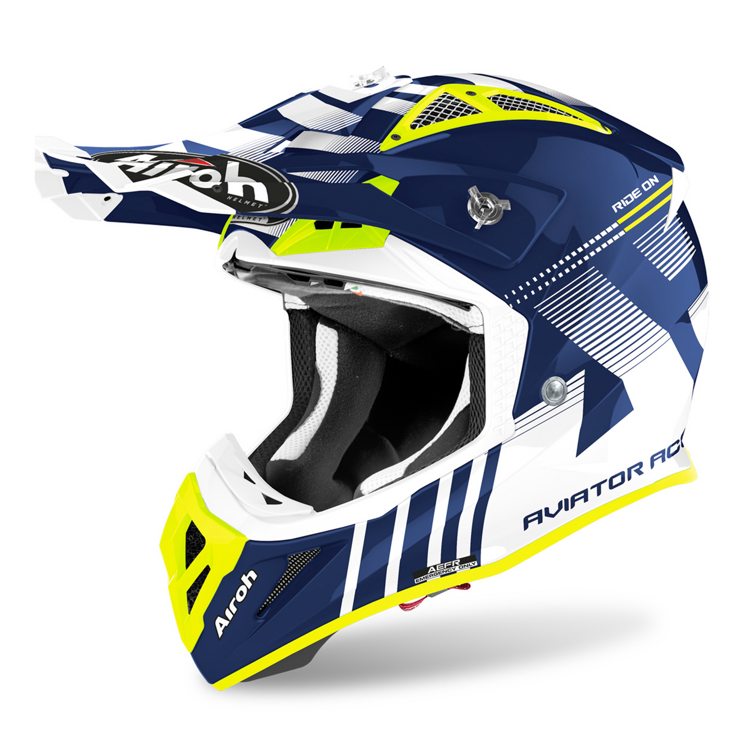 Airoh Aviator Ace Nemesi Blue Gloss Off Road Motorcycle Motocross