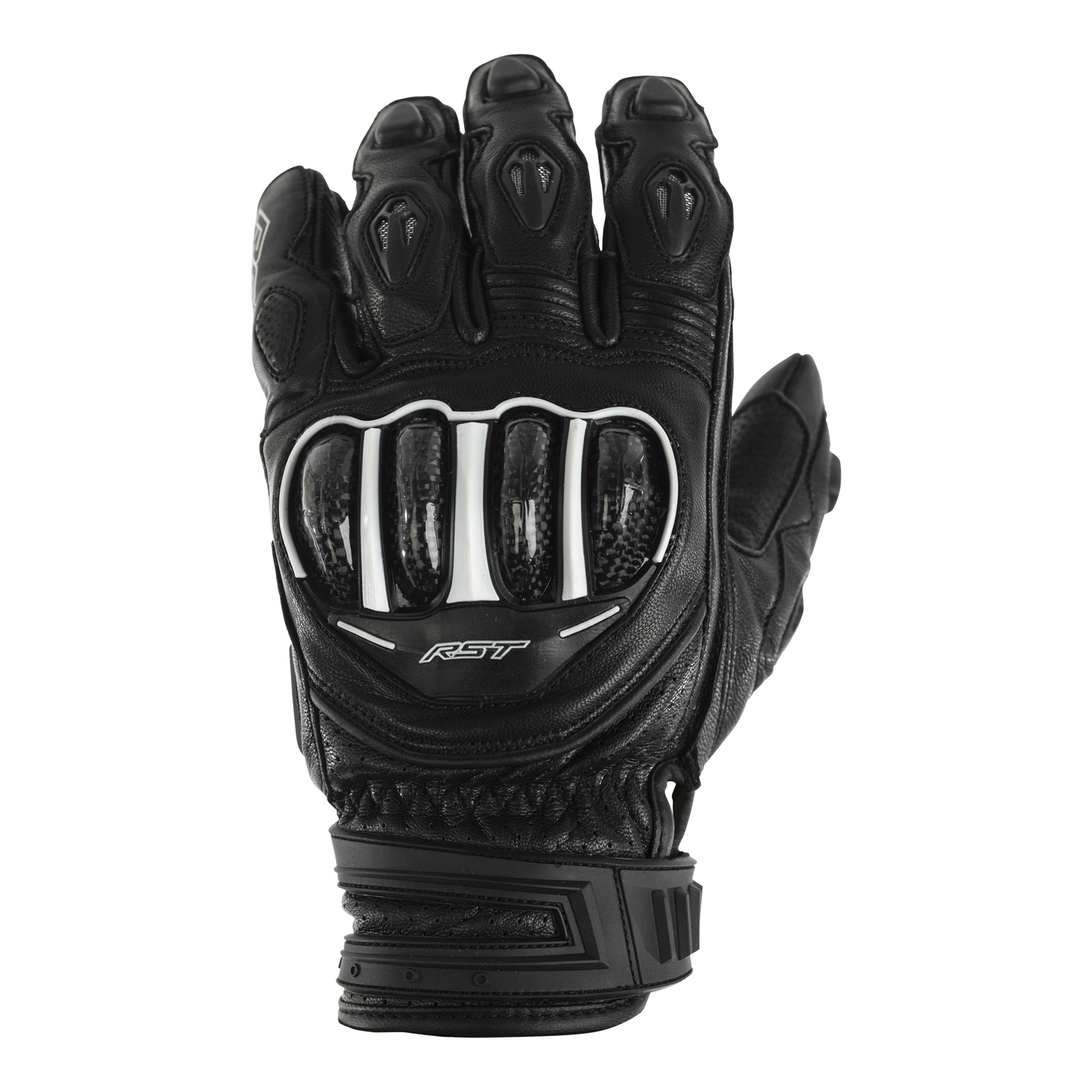 RST TracTech Evo Leather Racing/Riding Short Gloves - CE Approved - Black