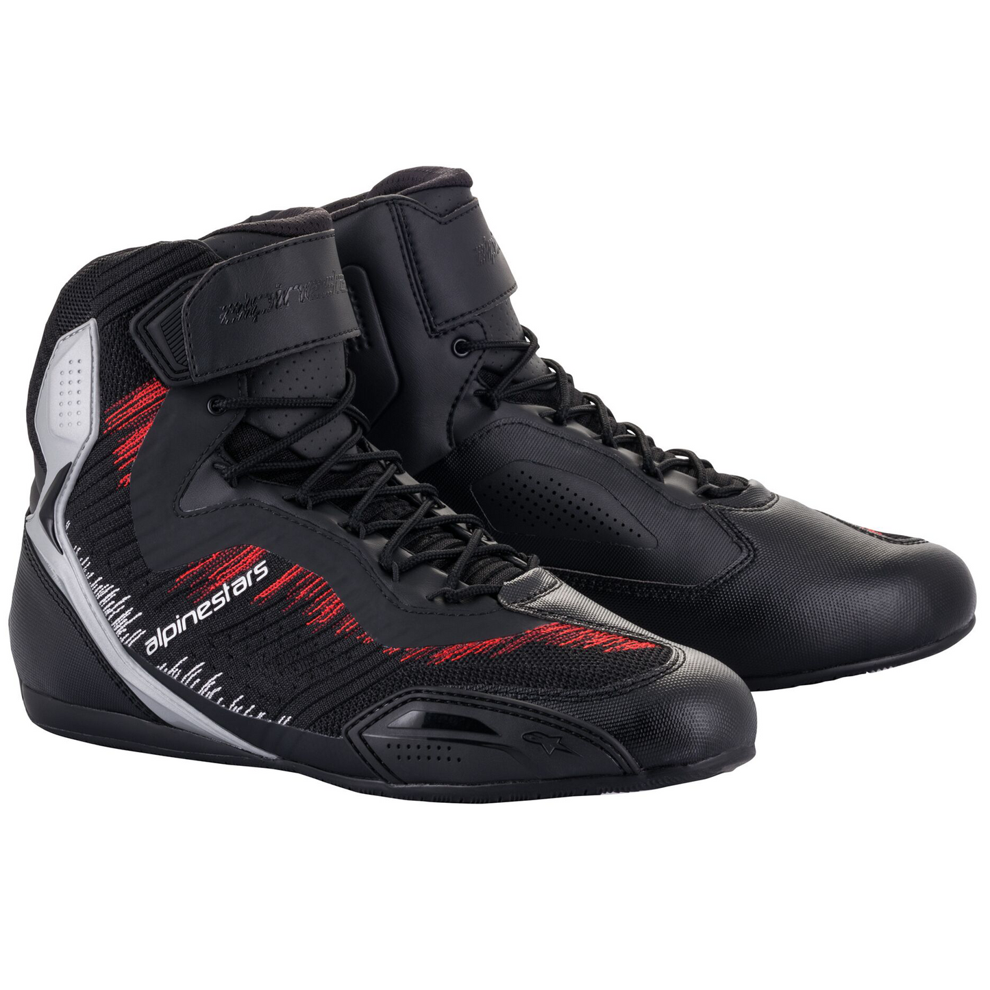 Alpinestars Faster-3 Ride Knit Shoes - Black/Silver/Bright Red