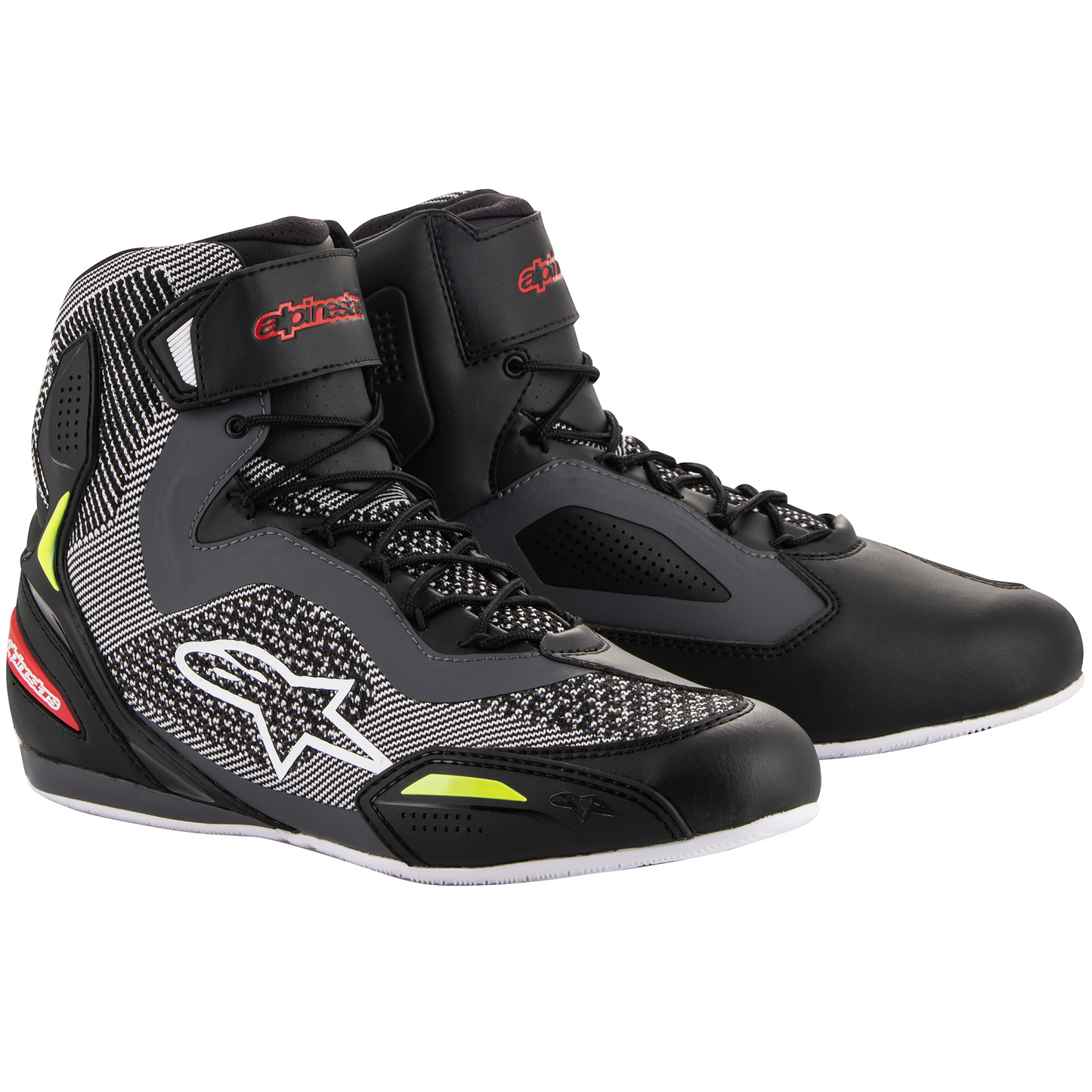 Alpinestars Faster-3 Ride Knit Shoes - Blk/Gry/Red/F.Yel