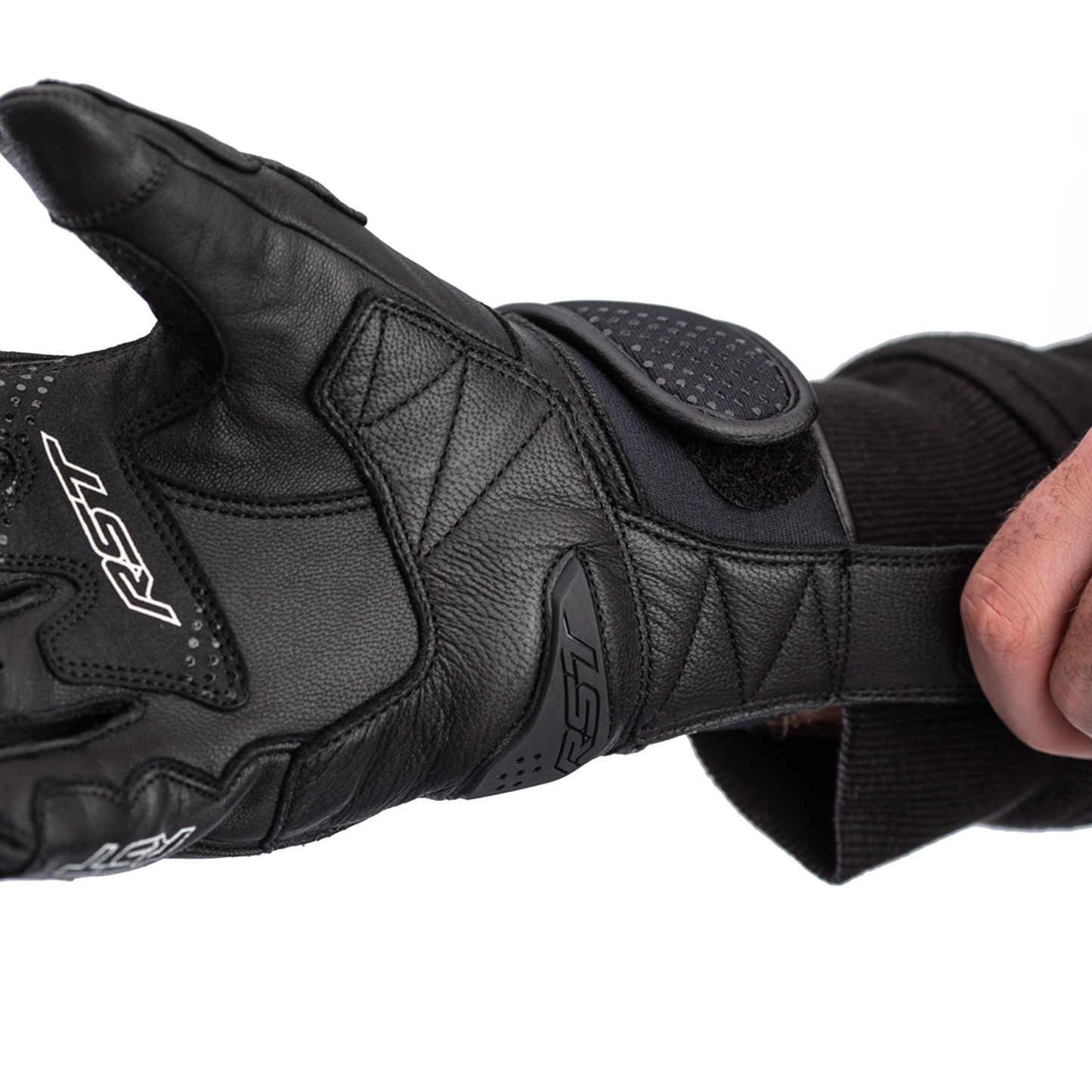 RST Freestyle 2 Leather Riding Gloves - CE APPROVED - Black