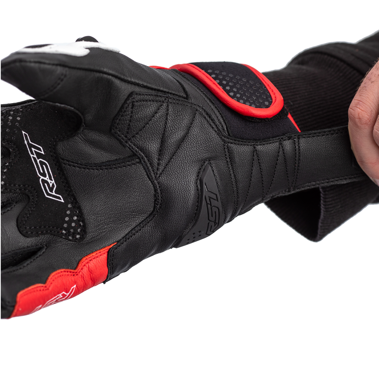 RST Freestyle 2 Leather Riding Gloves - CE APPROVED - Red