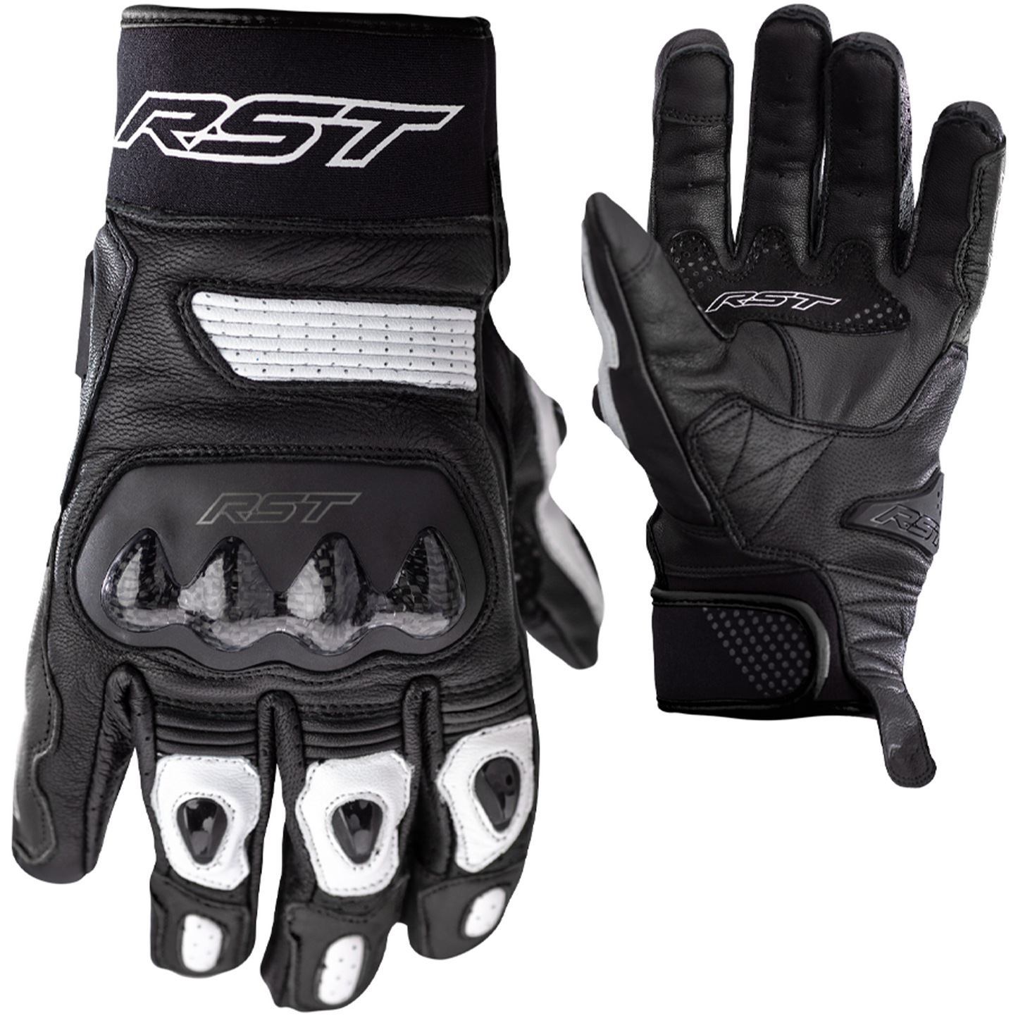 RST Freestyle 2 Leather Riding Gloves - CE APPROVED - White