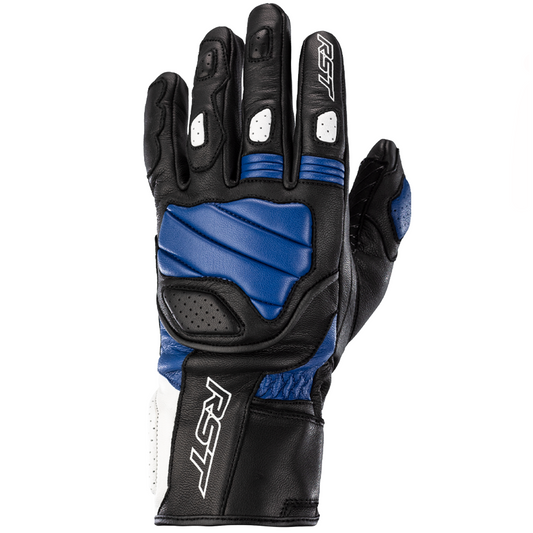 RST Turbine Leather Riding Gloves - CE APPROVED - Blue