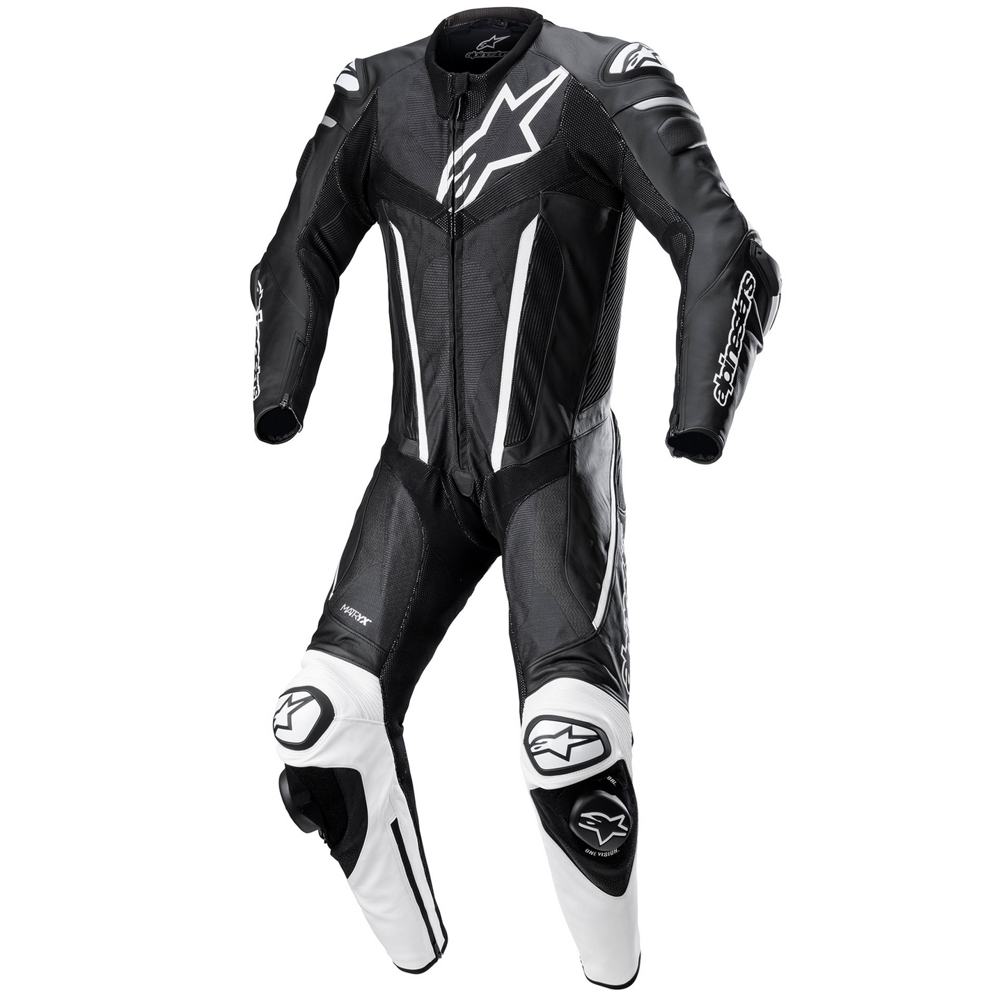 Alpinestars Fusion 1 Piece Leather Suit - Black/White