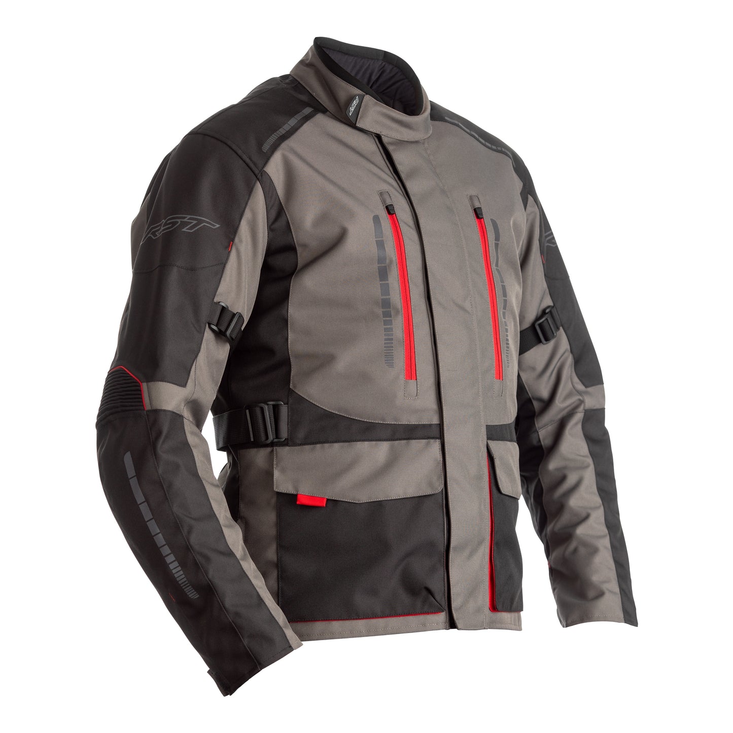 RST Atlas CE Men's Waterproof Textile Jacket - Grey / Black / Red (2366)