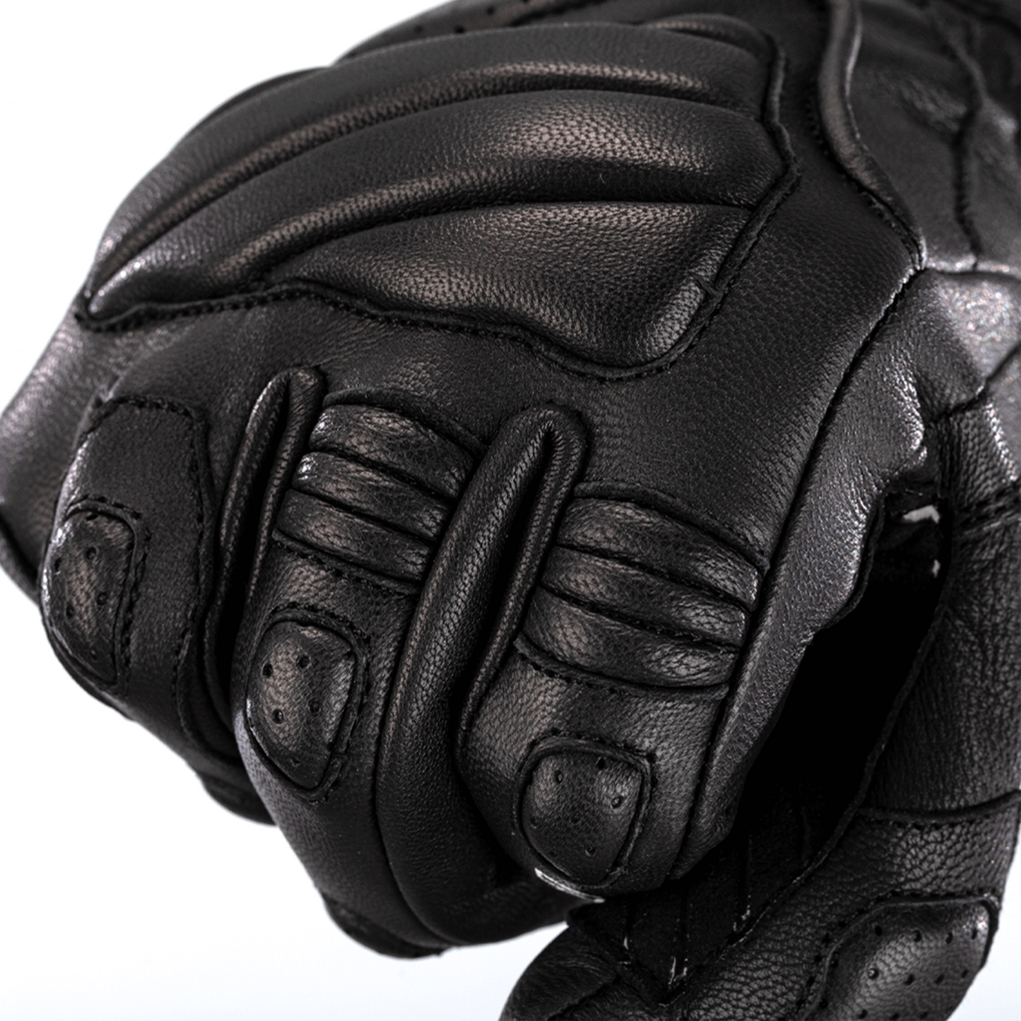 RST Turbine Leather Riding Gloves - CE APPROVED - Black