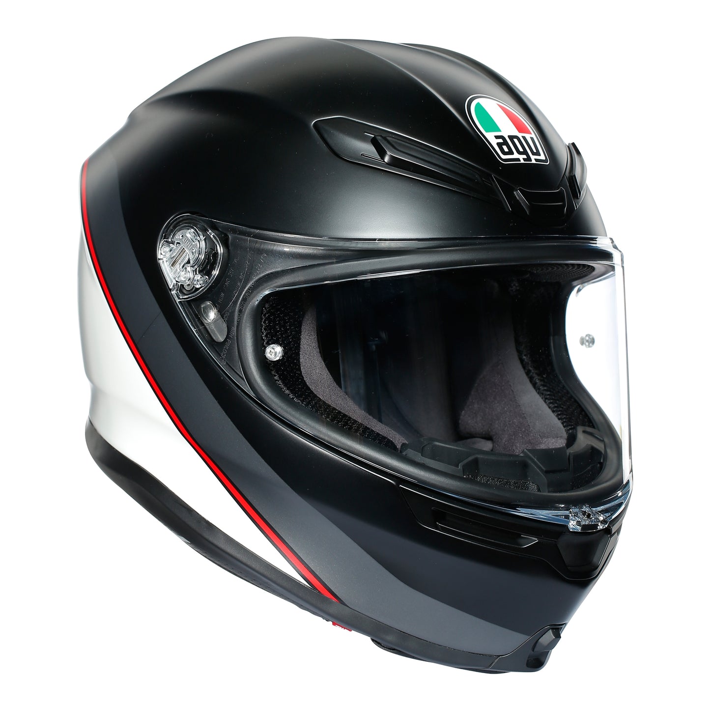 AGV K6 - Minimal - Pure Matt Black/White/Red