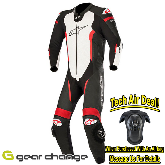 Alpinestars Missile Tech Air Compatible 1 Piece Suit - Blk/Whi/Flo Red