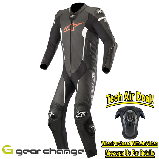 Alpinestars Missile Tech Air Compatible 1 Piece Suit - Black/Flo Red/White - (1321)