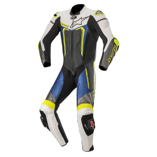 Alpinestars Motegi V3 1 Piece Suit - Blk/Whi/Met Gry/Blu