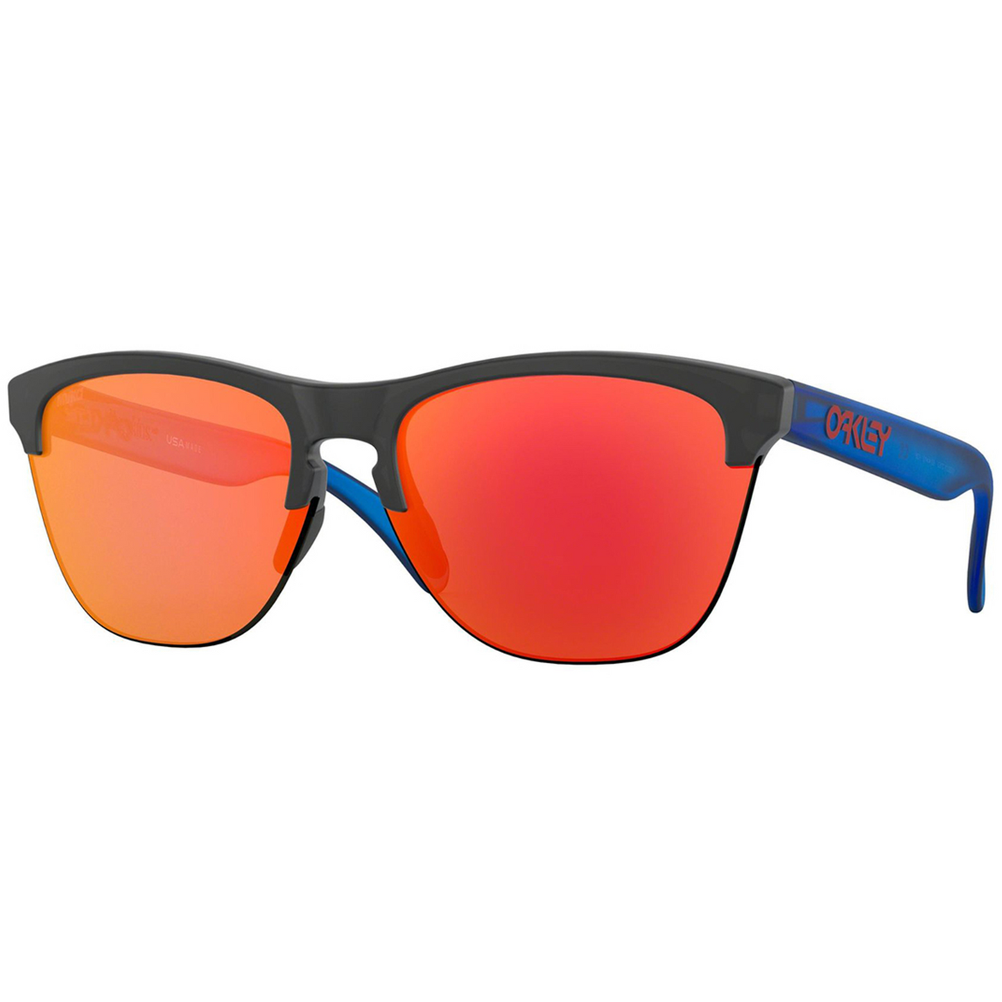 Oakley Frogskins Lite Sunglasses (Maverick Vinales Replica Matte Black Ink) Prizm Ruby Lens