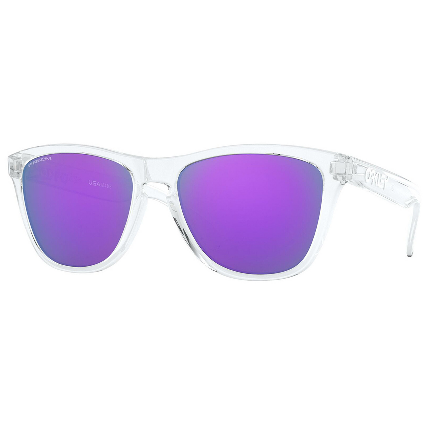 Oakley Frogskins Sunglasses (Polished Clear) Prizm Violet Lens - Free Case