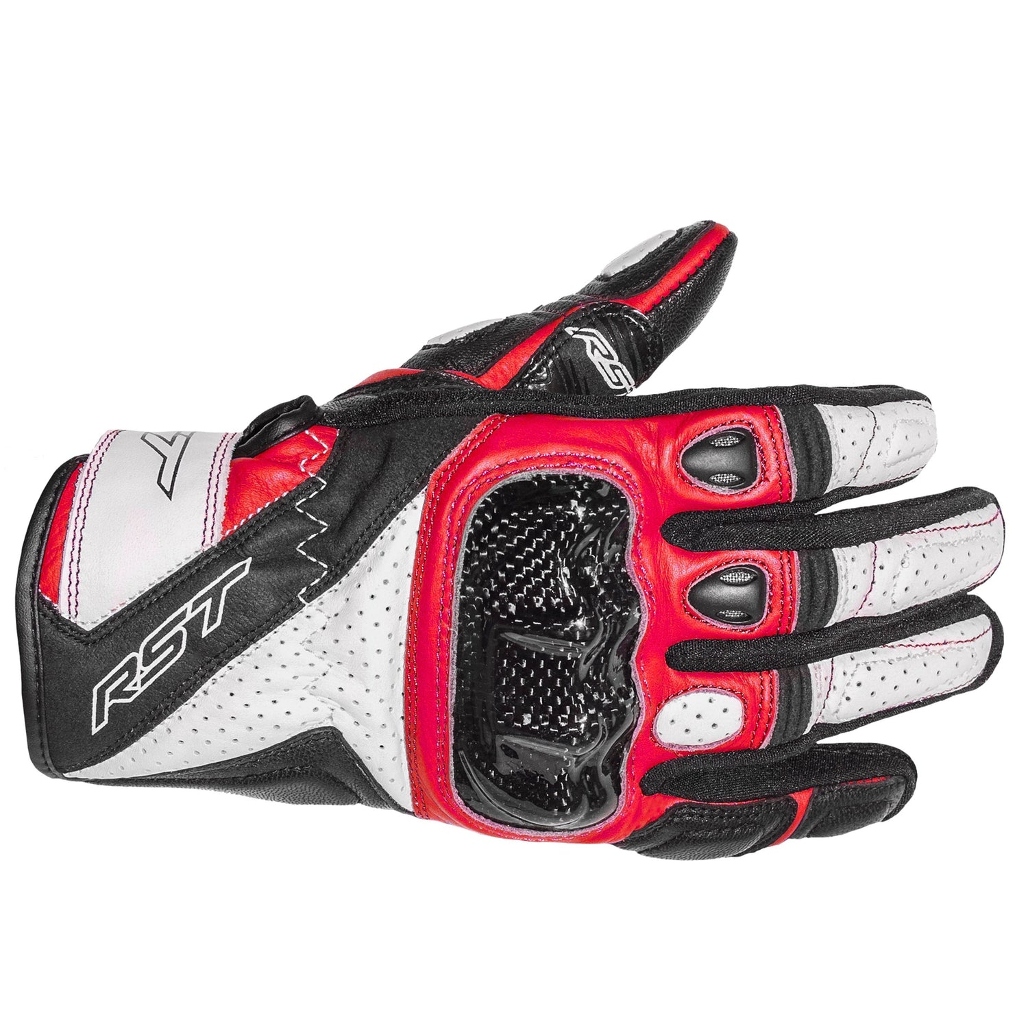 RST Stunt 3 III Leather Riding Gloves - CE Approved - Red – Gear Change ...