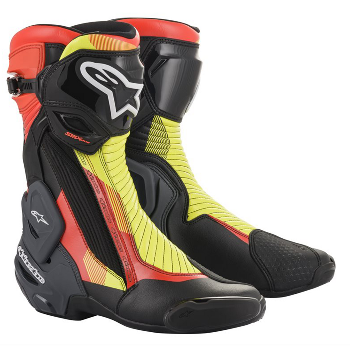 Alpinestars SMX Plus V2 Boots - Black/Red Fluo/Yellow Fluo/Grey - (1351)