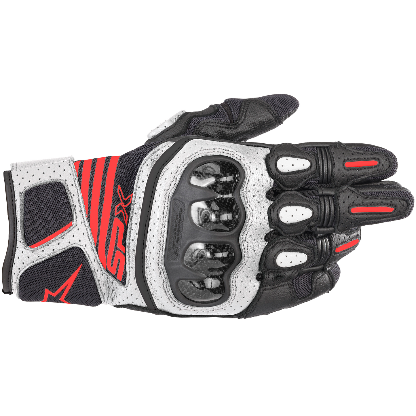 Alpinestars SP-X Air Carbon V2 Gloves - Black/White/Flo Red - (1231)