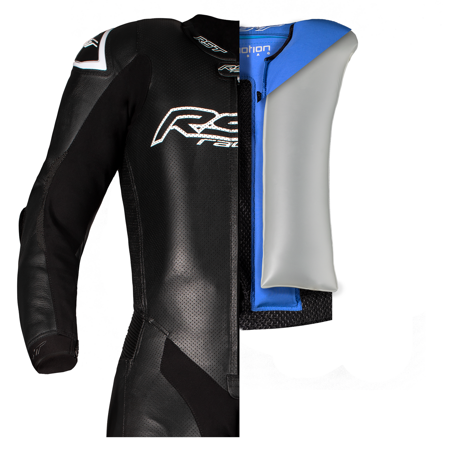 RST Kangaroo Airbag Black (CE) One Piece Leather Riding