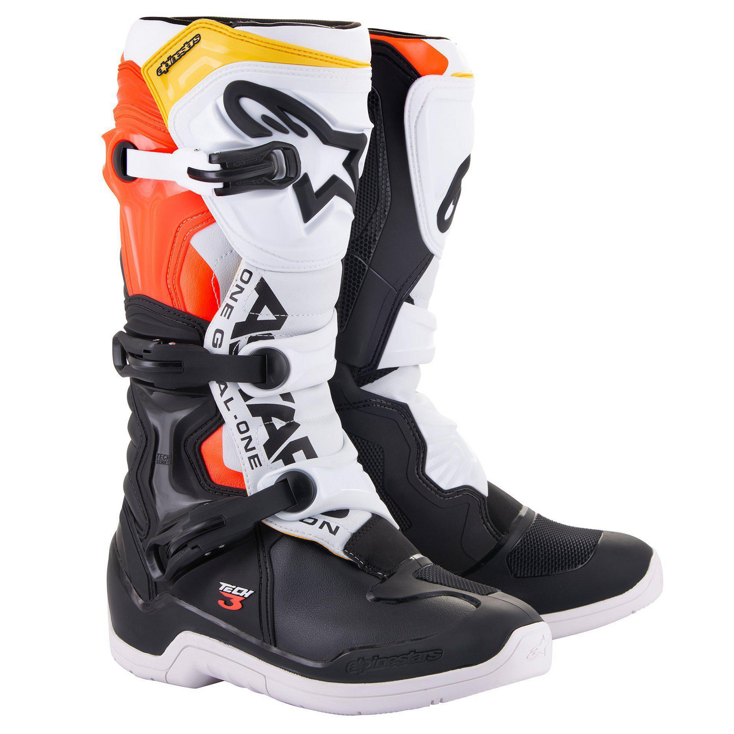 Alpinestars Tech 3 Motorcross Boots - Black/White/Red/Flo Yellow (1238)