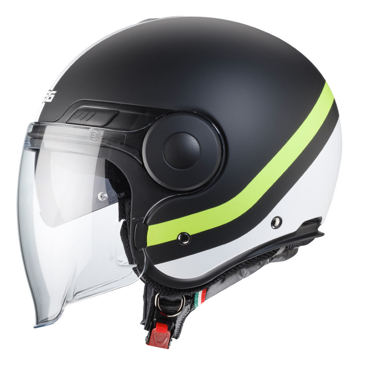 Caberg Uptown Chrono Matt Black White Yellow Fluo