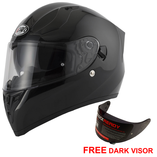 Vcan V128 - Gloss Black - Free Dark Visor