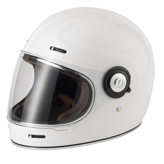 Vcan V135 Retro - Gloss White - Free Dark Visor