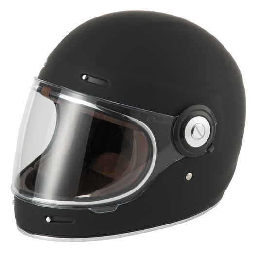 Vcan V135 Retro - Matt Black - Free Dark Visor