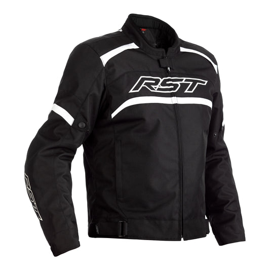 RST Pilot CE Men's Waterproof Textile Jacket - Black / White (2368)